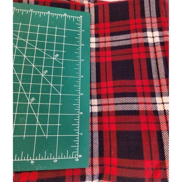 Red Navy White Plaid Flannel Fabric Lot Medium-Weight Sewing Material 1 Yard & 2 - Picture 2 of 8